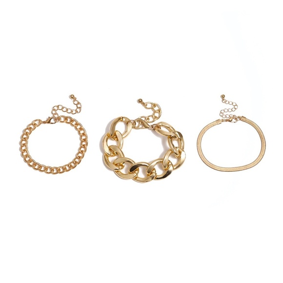 **TALLIE* 3-Pc Gold Chain Fashion Bracelet Set - Picture 6 of 9